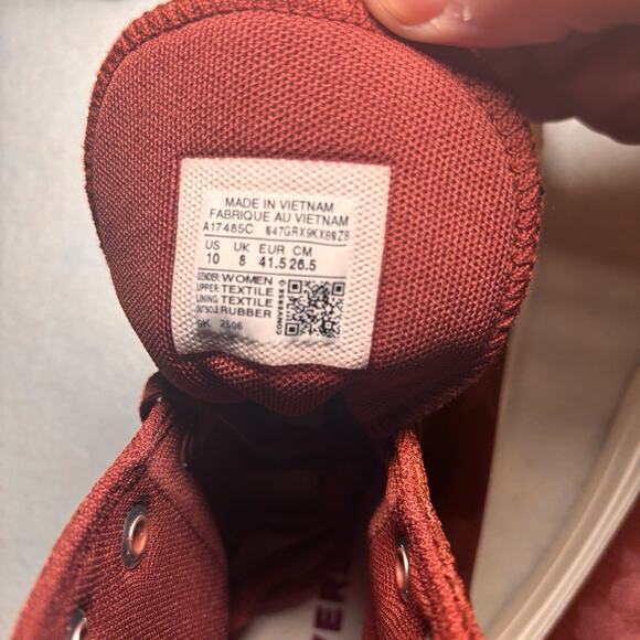 Converse Chuck Taylor All Star Lift Hi Red Lace Satin Women’s 10 A17485C - Picture 7 of 7